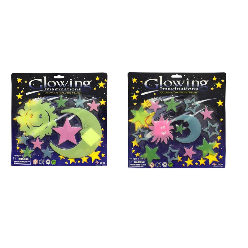 استیکر کودک طرح ماه و ستاره شب تاب مدل 014 مجموعه 24 عددی