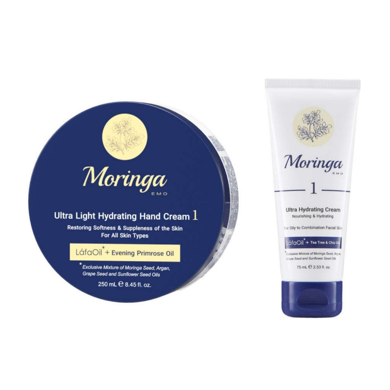 کرم آبرسان مورینگا امو مدل 01 حجم 250 میلی لیتر به همراه کرم آبرسان مورینگا امو حجم 75 میلی لیتر