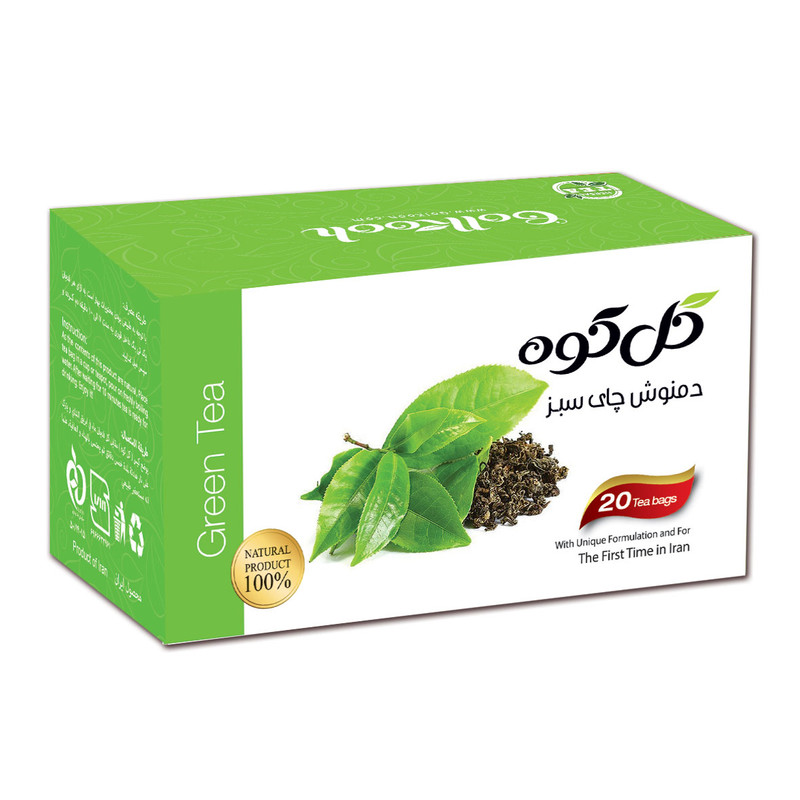 خرید و قیمت دمنوش کیسه ای چای سبز گلکوه بسته 20 عددی