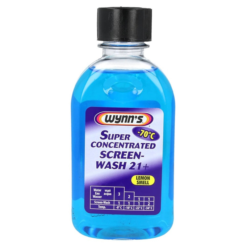 محلول شیشه شوی خودرو وینز مدل super concentrated screen-wash 21 حجم 250 میلی لیتر