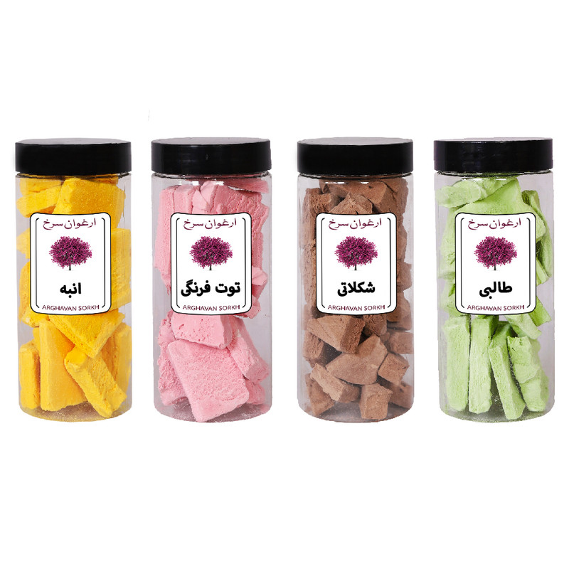 بستنی خشک طالبی ، شکلات ، توت فرنگی ، انبه ارغوان سرخ - 500 گرم بسته 4 عددی