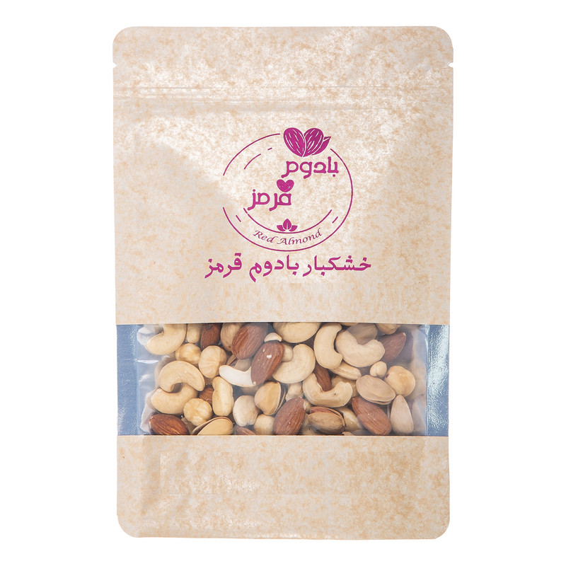 آجیل چهار مغز خام بادوم قرمز نمکدون - 1 کیلوگرم