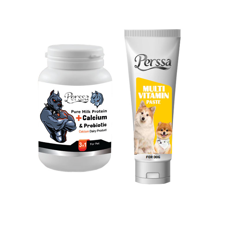 خرید و قیمت مولتی ویتامین و کلسیم سگ پرسا مدل 02 وزن 300 گرم