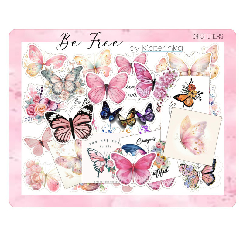 برچسب کاترینکا طرح برش خورده بولت ژورنال مدل Be Free بسته 34 عددی