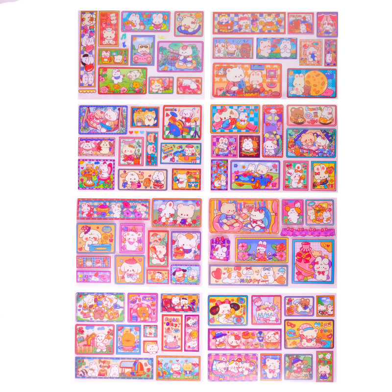 برچسب مدل برش خورده طرح فانتزی بسته 8 عددی