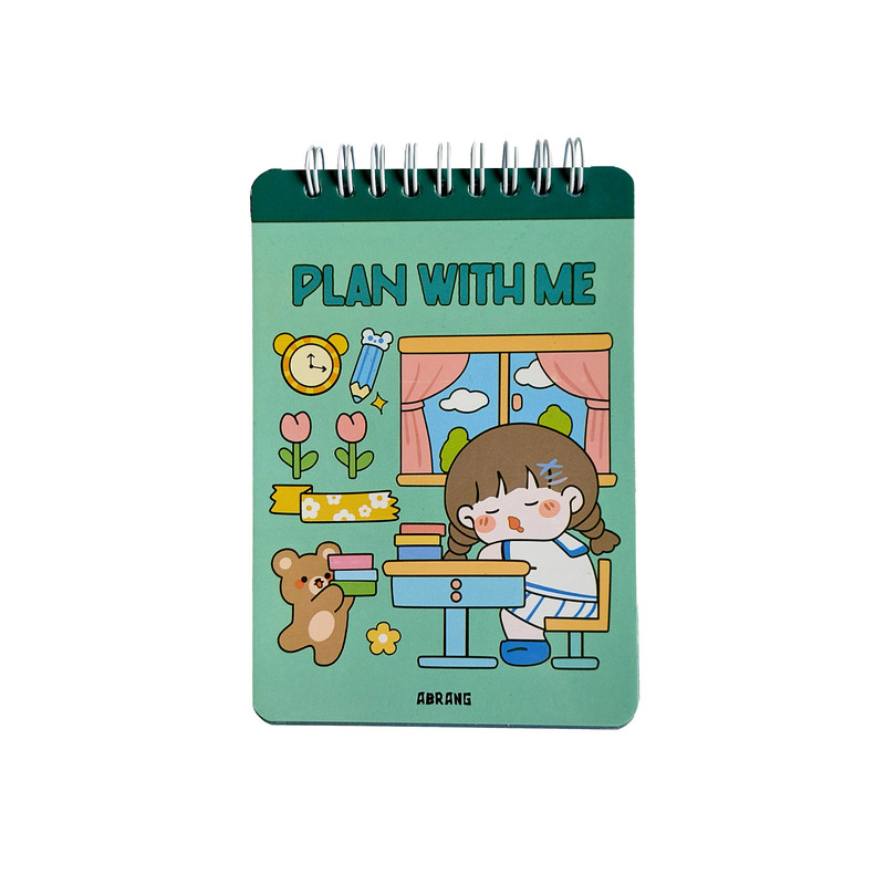 دفتر برنامه ریزی 100 برگ آبرنگ مدل فنر بالا طرح دخترانه