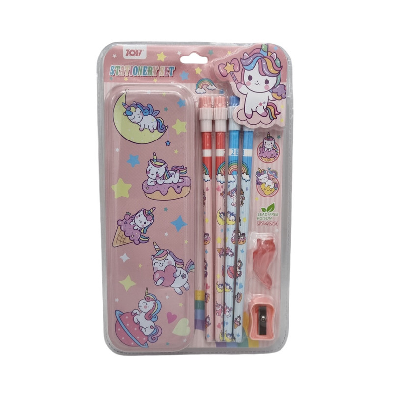 بسته لوازم التحریر مدل یونیکورن کد zy3261 بسته 11 عددی
