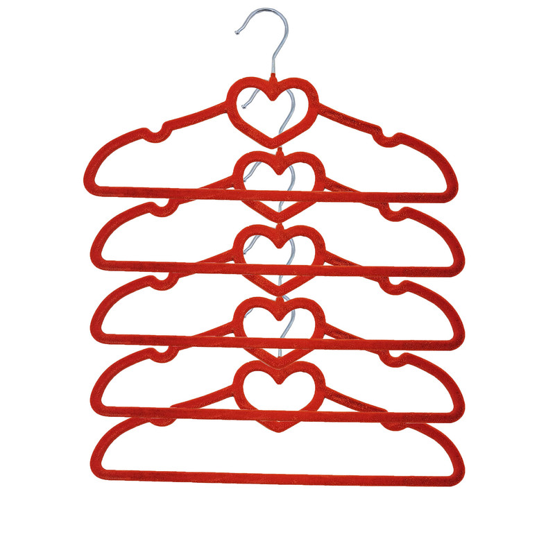 چوب لباسی اطلس مدل قلبی بسته 5 عددی