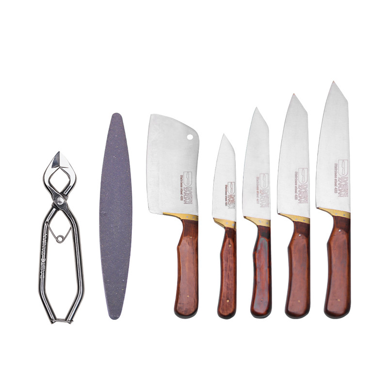 سرویس چاقو آشپزخانه 7 پارچه ثمین دست زنجان مدل 114