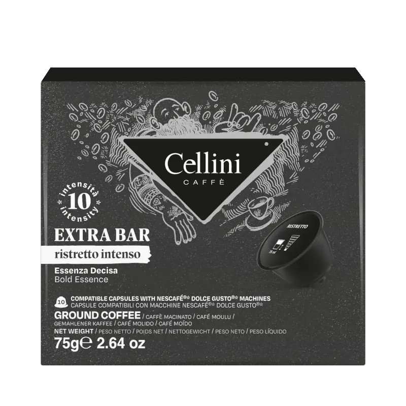 خرید و قیمت کپسول قهوه اسپرسو اکسترابار چلینی بسته 10 عددی