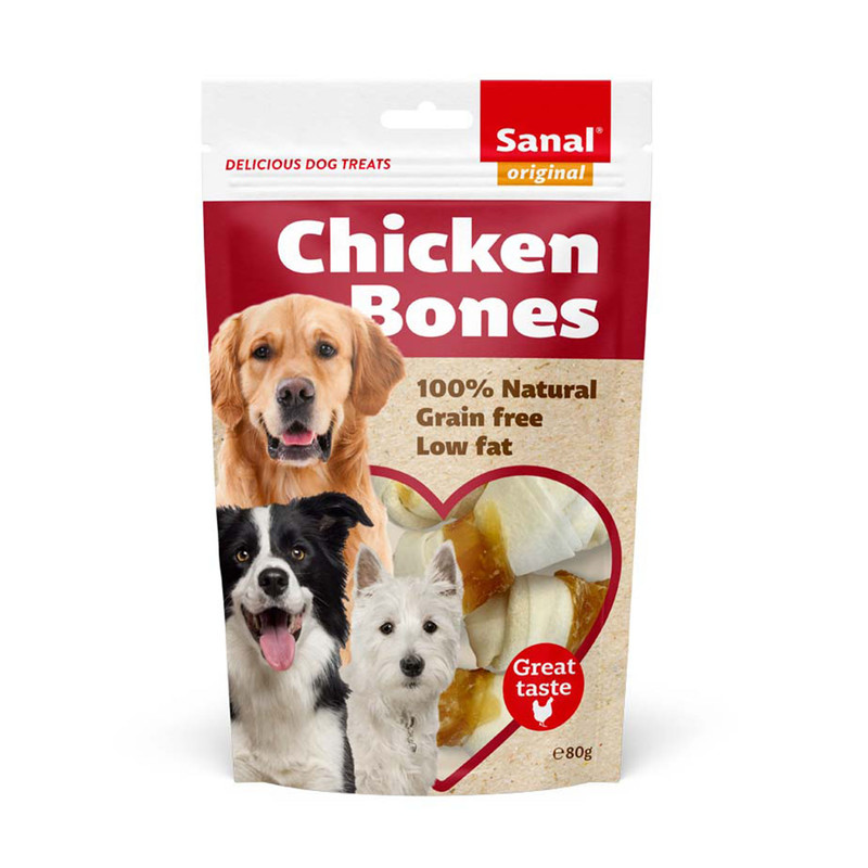 خرید و قیمت تشویقی سگ سانال مدل ویتامینه chicken bones وزن 80 گرم