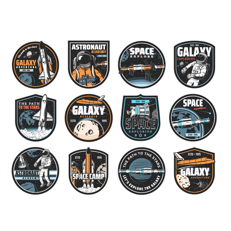 برچسب مدل ضد آب طرح فضایی مجموعه 12 عددی