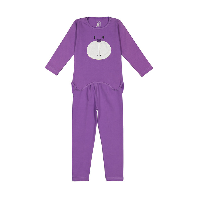 ست تی شرت و شلوار دخترانه خرس کوچولو مدل 0017