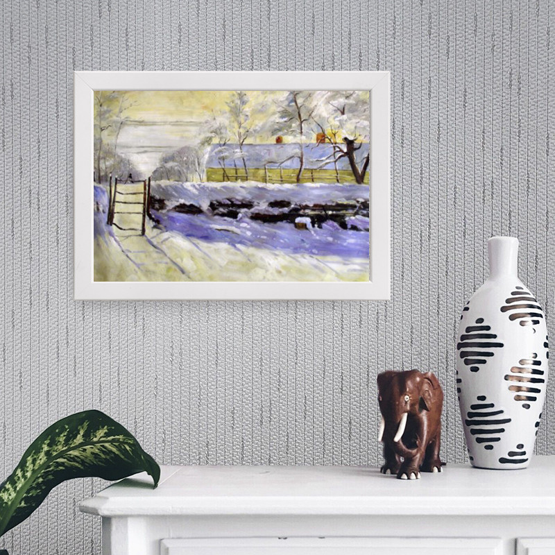 خرید و قیمت تابلو یاسین دکوراتیو مدل آبرنگ زمستان آفتابی کد ysw525