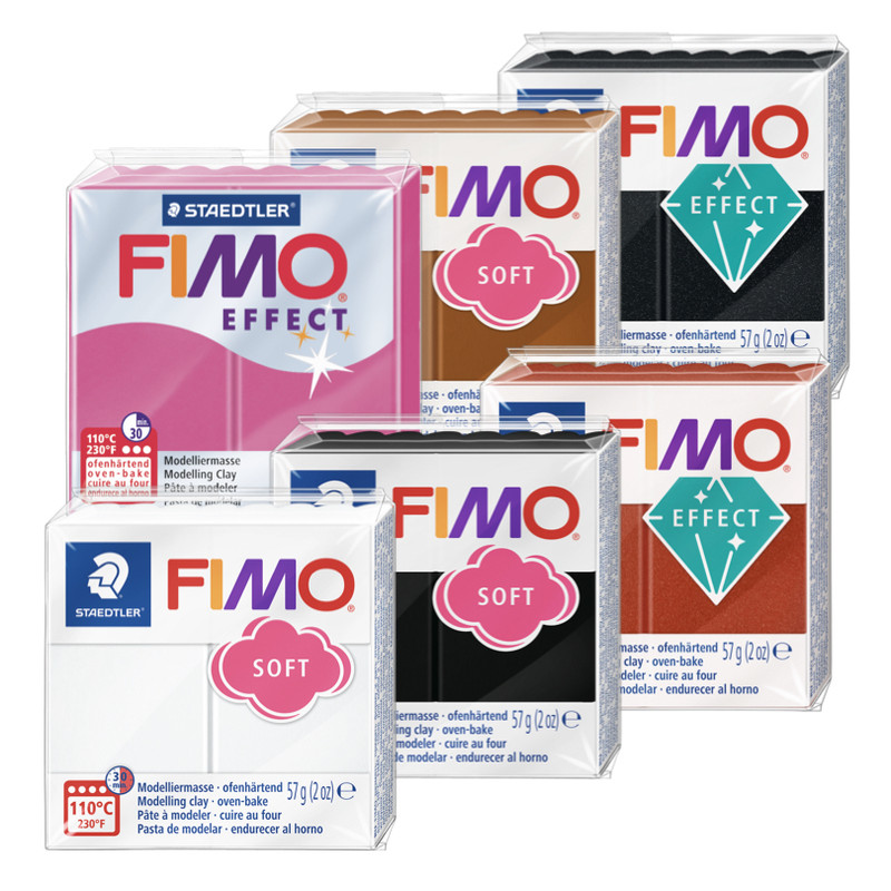 خرید و قیمت خمیر مجسمه سازی فیمو استدلر مدل سافت و افکت بسته 6 عددی