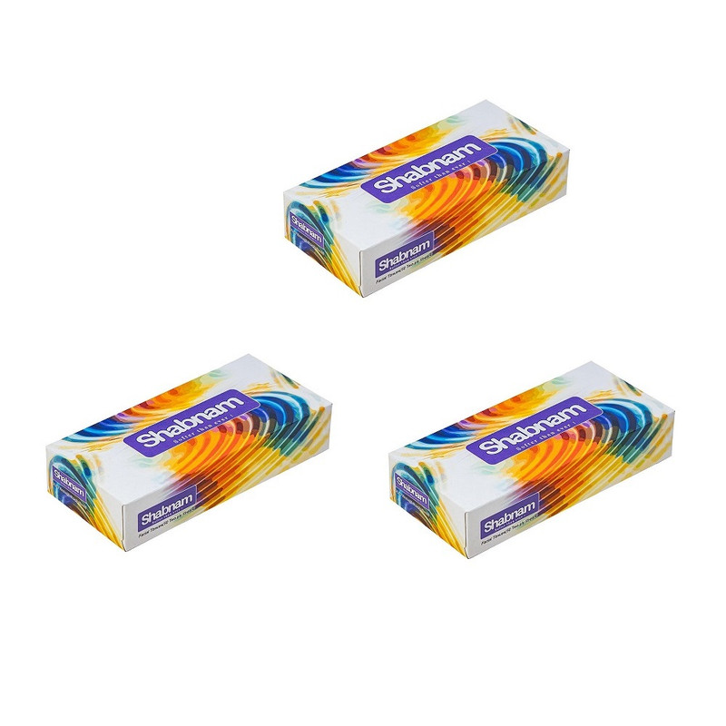 دستمال کاغذی 50 برگ شبنم مدل موج مجموعه 3 عددی