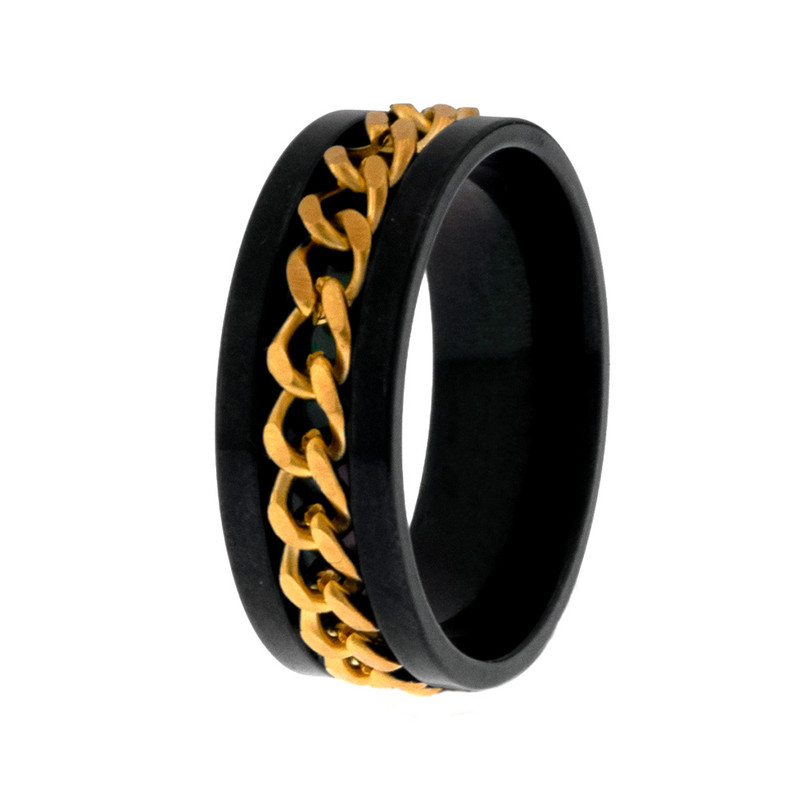 انگشتر برانت طرح اسپینردار ساده مشکی