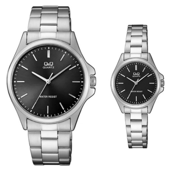 ست ساعت مچی عقربه ای زنانه و مردانه کیو اند کیو مدل qa06j212y_qa07j212y