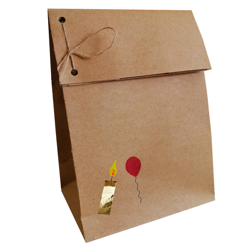 پاکت هدیه مدل کرافت تاشو طرح بادکنک بسته 50 عددی