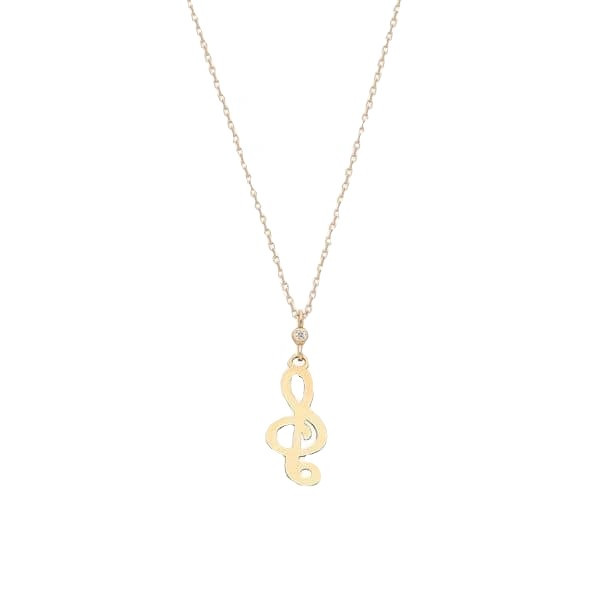 گردنبند طلا 18 عیار زنانه قیراط طرح نت موسیقی کد GH491