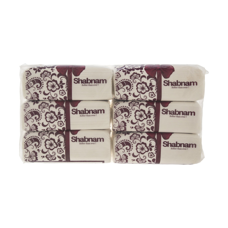دستمال کاغدی 150 برگ شبنم بسته 6 عددی