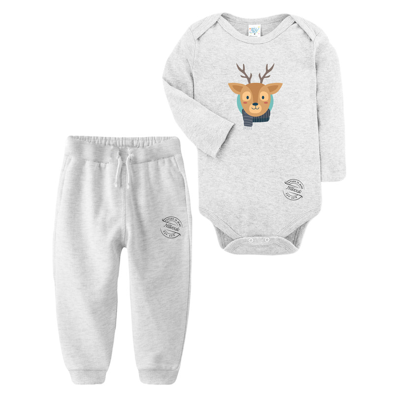 خرید و قیمت ست بادی و شلوار نوزادی نیل کوک مدل Winter Deer