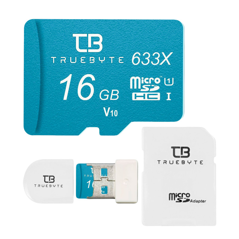 خرید و قیمت کارت حافظه MicroSDHC تروبایت مدل 633X-V10 کلاس 10 استاندارد UHS-I U1 سرعت 95MBPS ظرفیت 16 گیگابایت به همراه آداپتور SD و کارتخوان