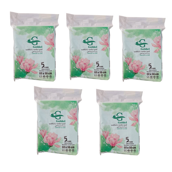 خرید و قیمت زیرانداز یکبار مصرف بهداشتی گلدل مدل A05 مجموعه 5 عددی