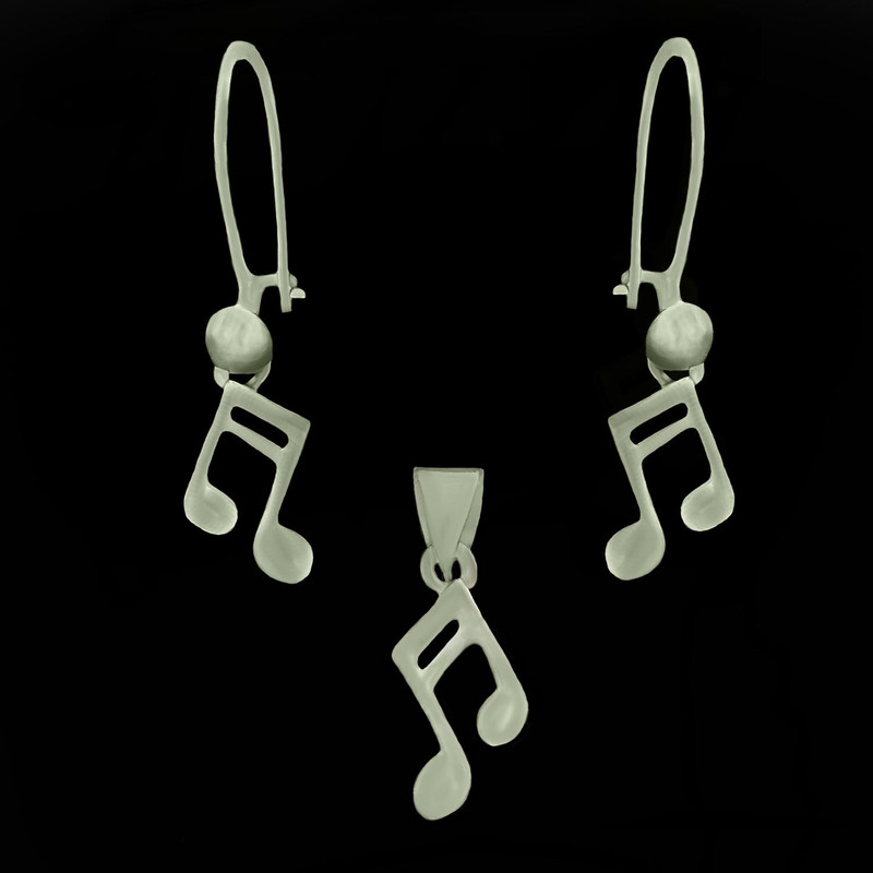 نیم ست نقره زنانه مدل جواهری ملودی مینیمال NS9042