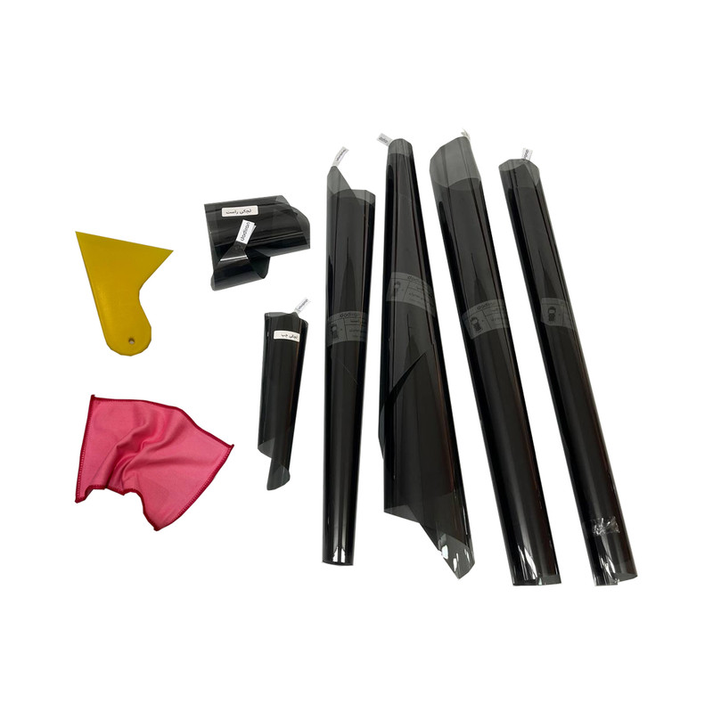 برچسب دودی خودرو دودیران مدل ضدخش دولایه تیره bk25 مناسب برای سمند مجموعه 8 عددی