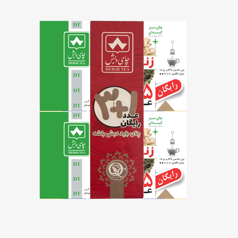 چای سبز کیسه ای با زنجبیل چای دبش - 4 بسته 25 عددی