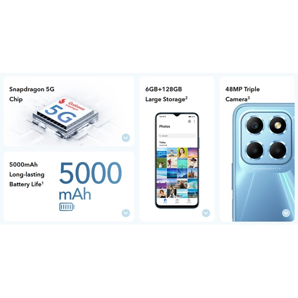 گوشی موبایل آنر مدل X8 5G دو سیم کارت ظرفیت 128 گیگابایت و رم 6 گیگابایت 5