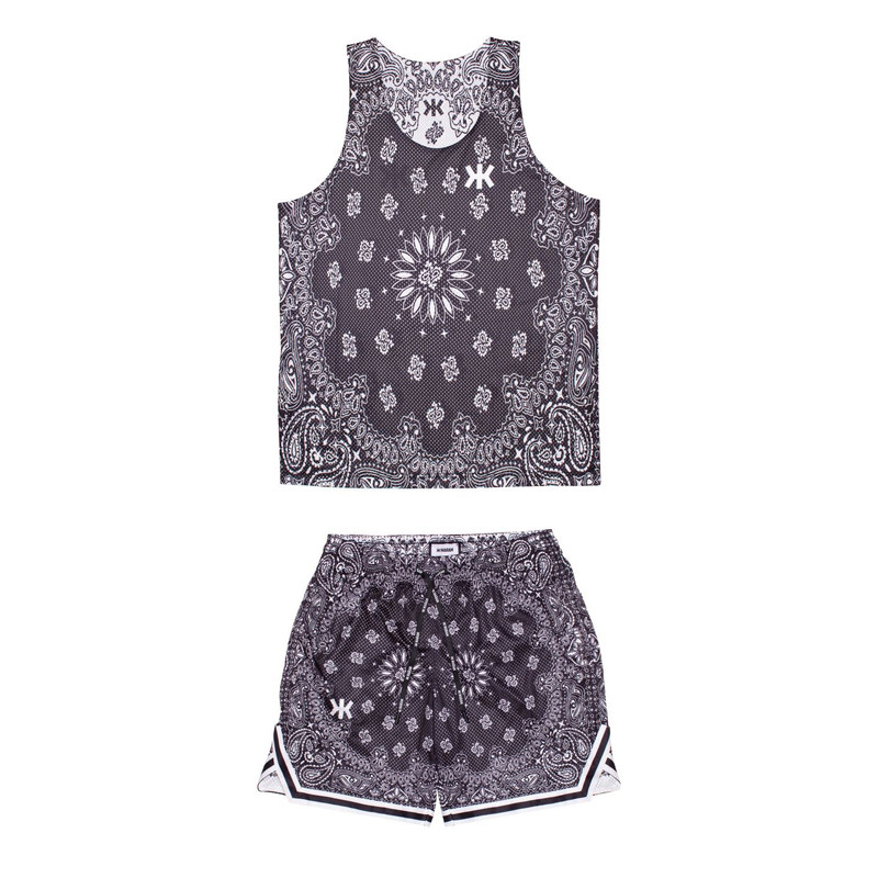 ست تاپ و شلوارک ورزشی مردانه مدل 126-3001 طرح باندانا