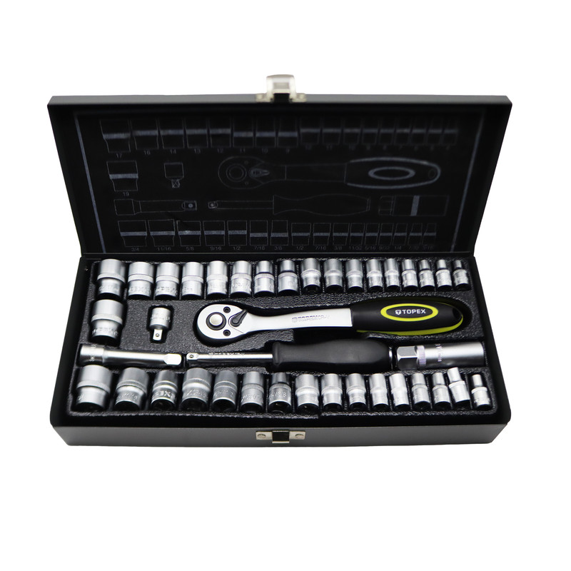 خرید و قیمت آچار بکس تاپکس مدل YP-1/4-3/8-040 مجموعه 40 عددی