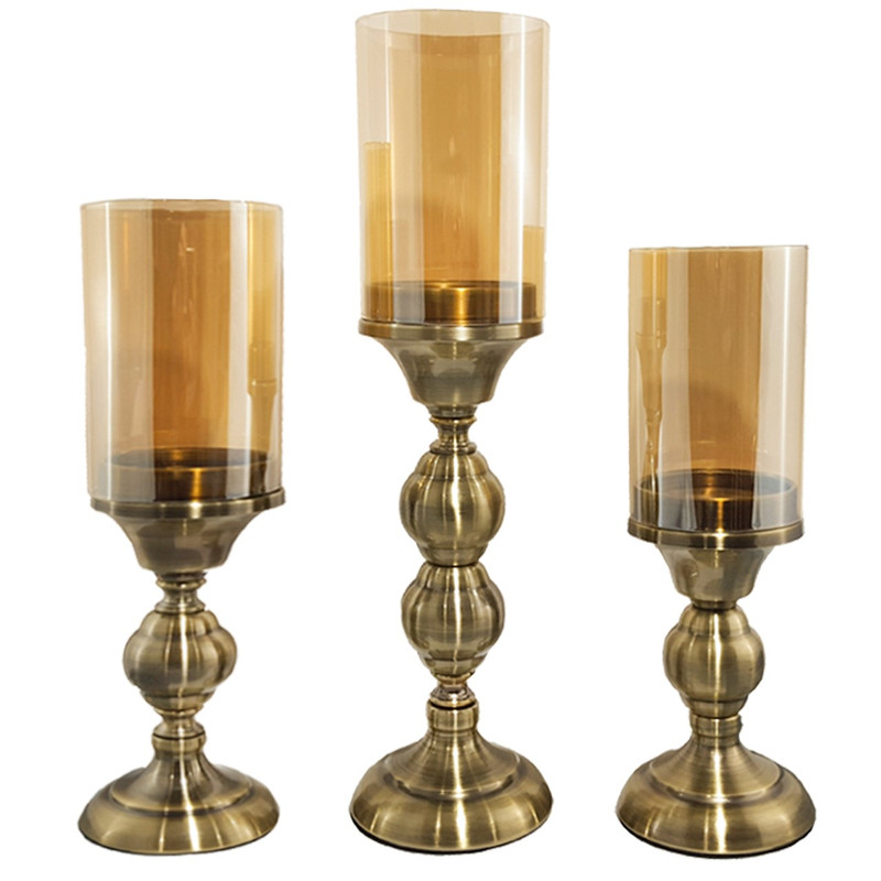 شمعدان شیانچی طرح استوانه کد 09040076 مجموعه 3 عددی