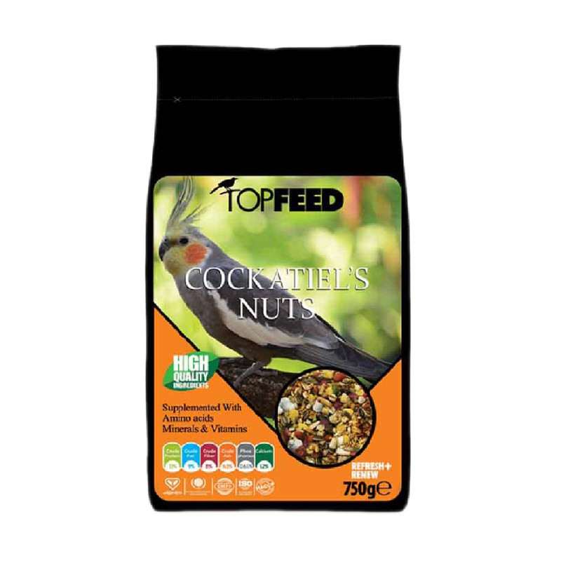 غذای خشک عروس هلندی تاپ فید مدل Cockatiles Nuts وزن 750 گرم