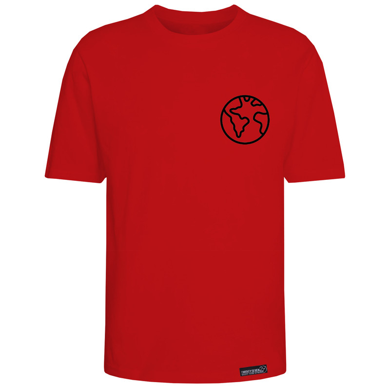 تی شرت آستین کوتاه مردانه 27 مدل زمین کد RN510 رنگ قرمز