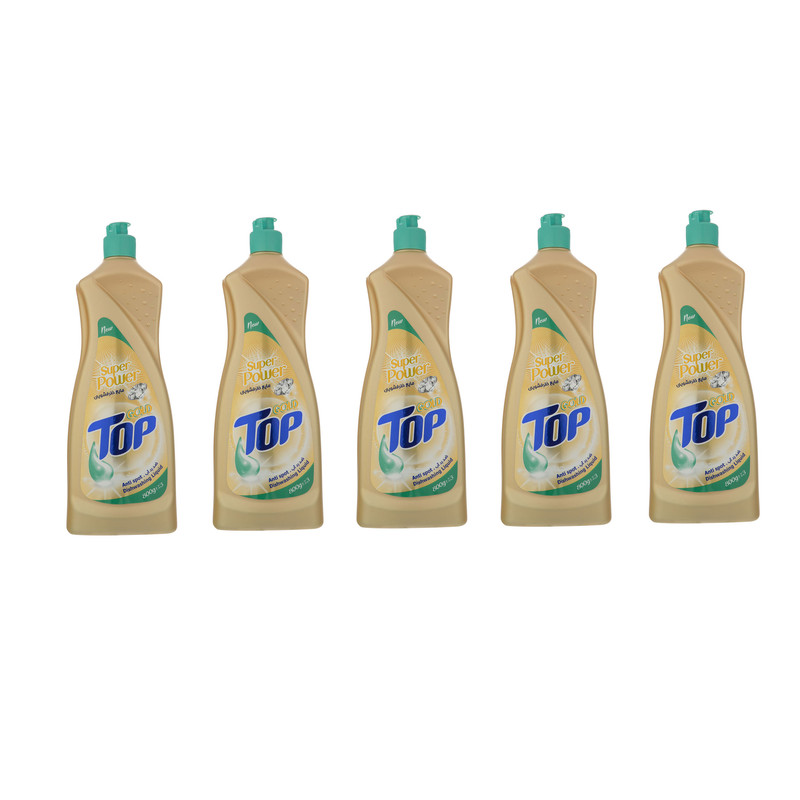 مایع ظرفشویی تاپ گلد مدل گرین وزن 800 گرم بسته 5 عددی