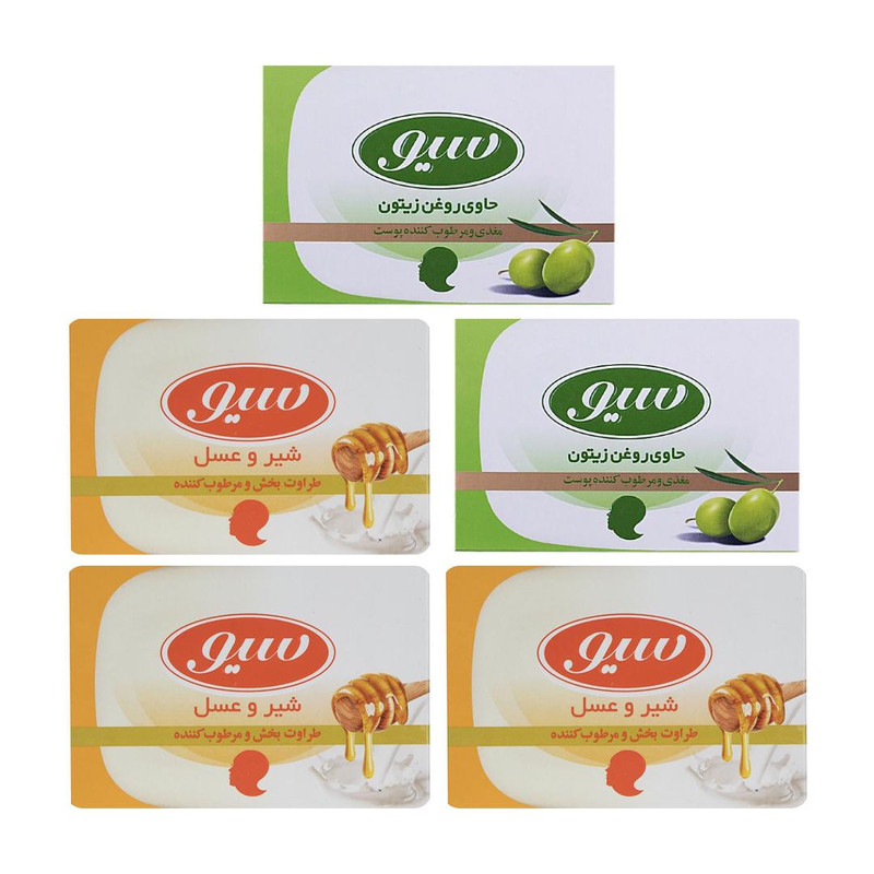 صابون شستشو سیو مدل Honey Olive وزن 125 گرم بسته 5 عددی
