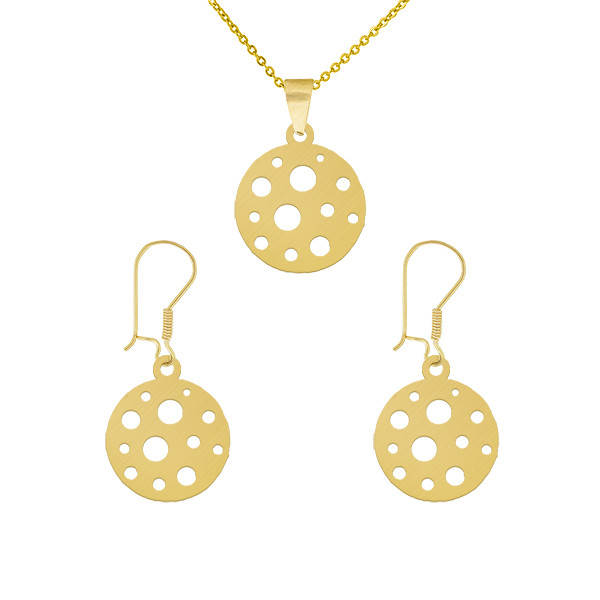 نیم ست طلا 18 عیار زنانه طلای کامک مدل زیبا