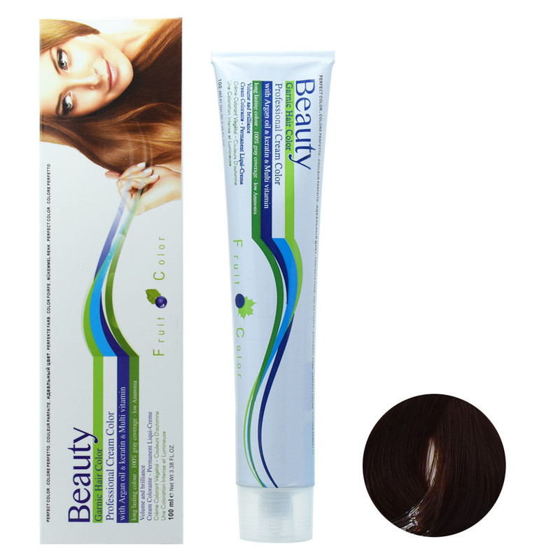 رنگ مو بیوتی شماره 4.68حجم 100 میلی لیتر رنگ قهوه ای ماهاگونی