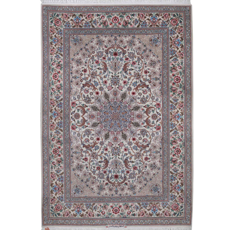 فرش دستباف 4 متری اصفهان پورمعمار مدل لچک ترنج کد 752 یک جفت