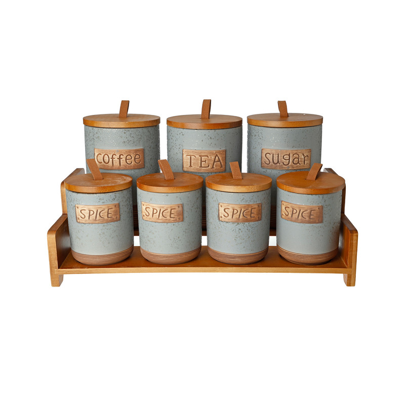 ست پاسماوری 7 پارچه مدل درب چوبی کد 003 به همراه استند