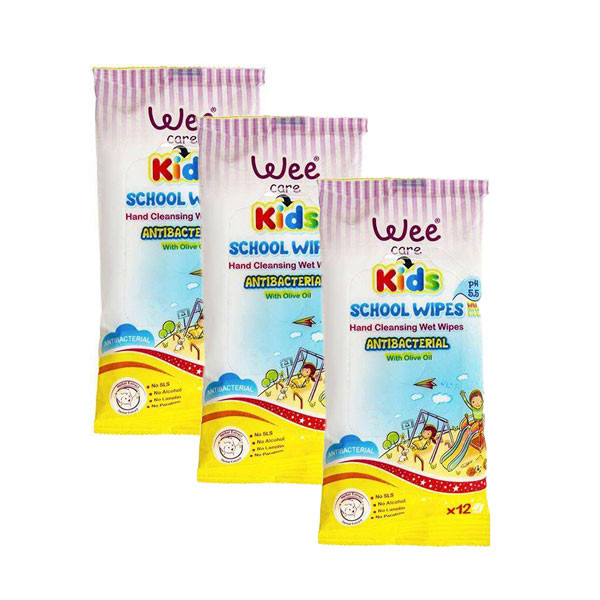 خرید و قیمت دستمال مرطوب کودک وی کر مدل anti bacterial سه بسته 12 عددی