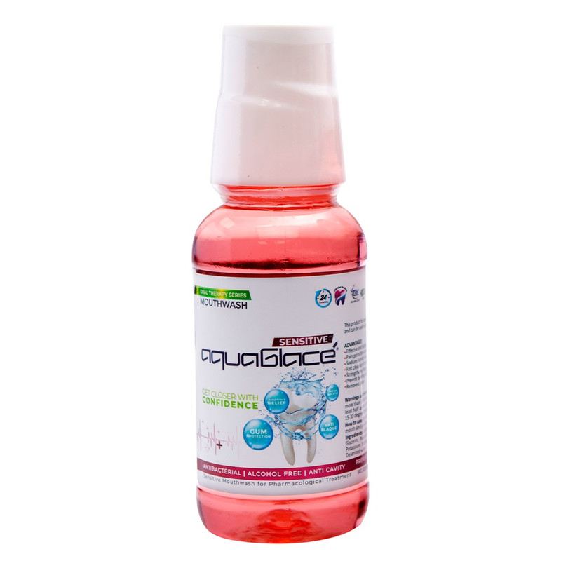 خرید و قیمت دهان شویه آکواگلاس مدل Sensitive حجم 250 میلی لیتر