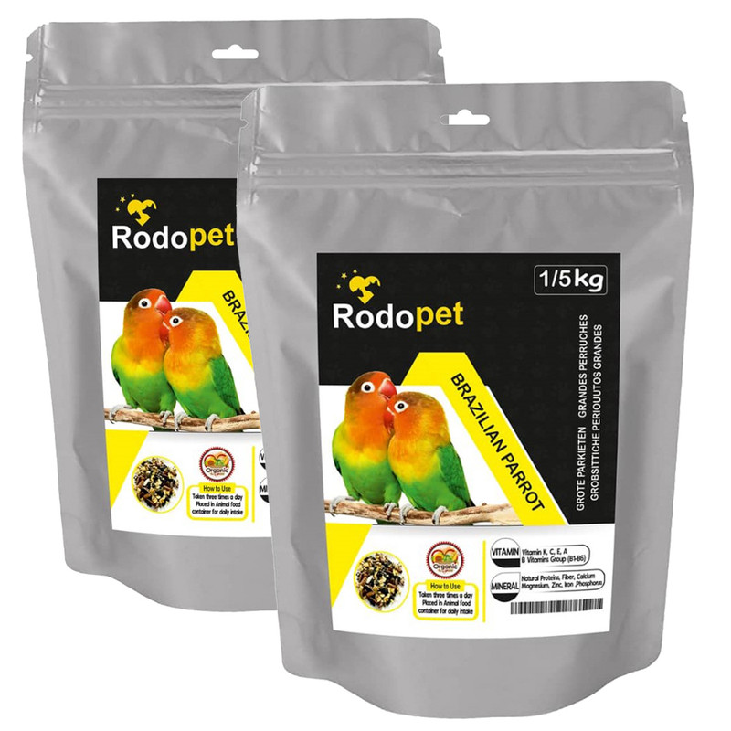 غذای طوطی برزیلی ردوپت مدل BPR1500 وزن 1500گرم بسته بندی 2 عددی
