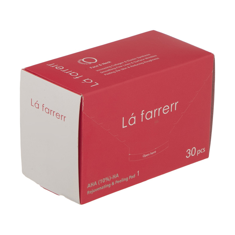 پد جوان کننده و لایه بردار پوست لافارر مدل AHA10% و هیالورونیک اسید بسته 30 عددی