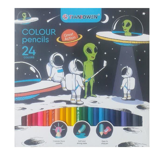 مداد رنگی 24 رنگ تیانباون مدل آدم فضایی و فضانورد کد 001