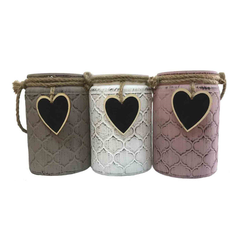 گلدان فانتزی خانه سفید طرح اسلیمی مجموعه 3 تایی