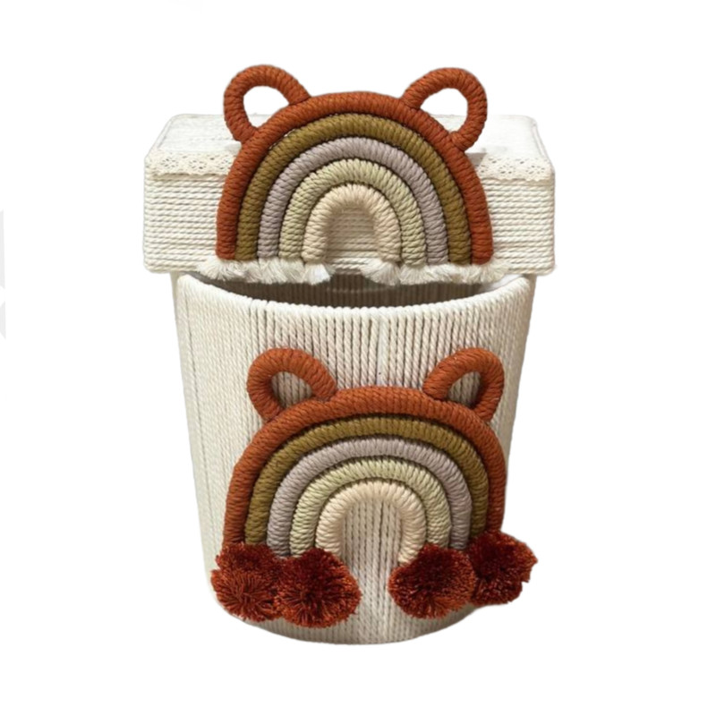 خرید و قیمت ست سطل و جادستمال کاغذی اتاق کودک مدل رنگین کمان کد 001